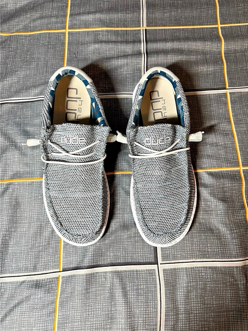 👠🖤NWOT Hey Dude Wally Sox Gray & Blue Men’s US 10 D Casual Shoes